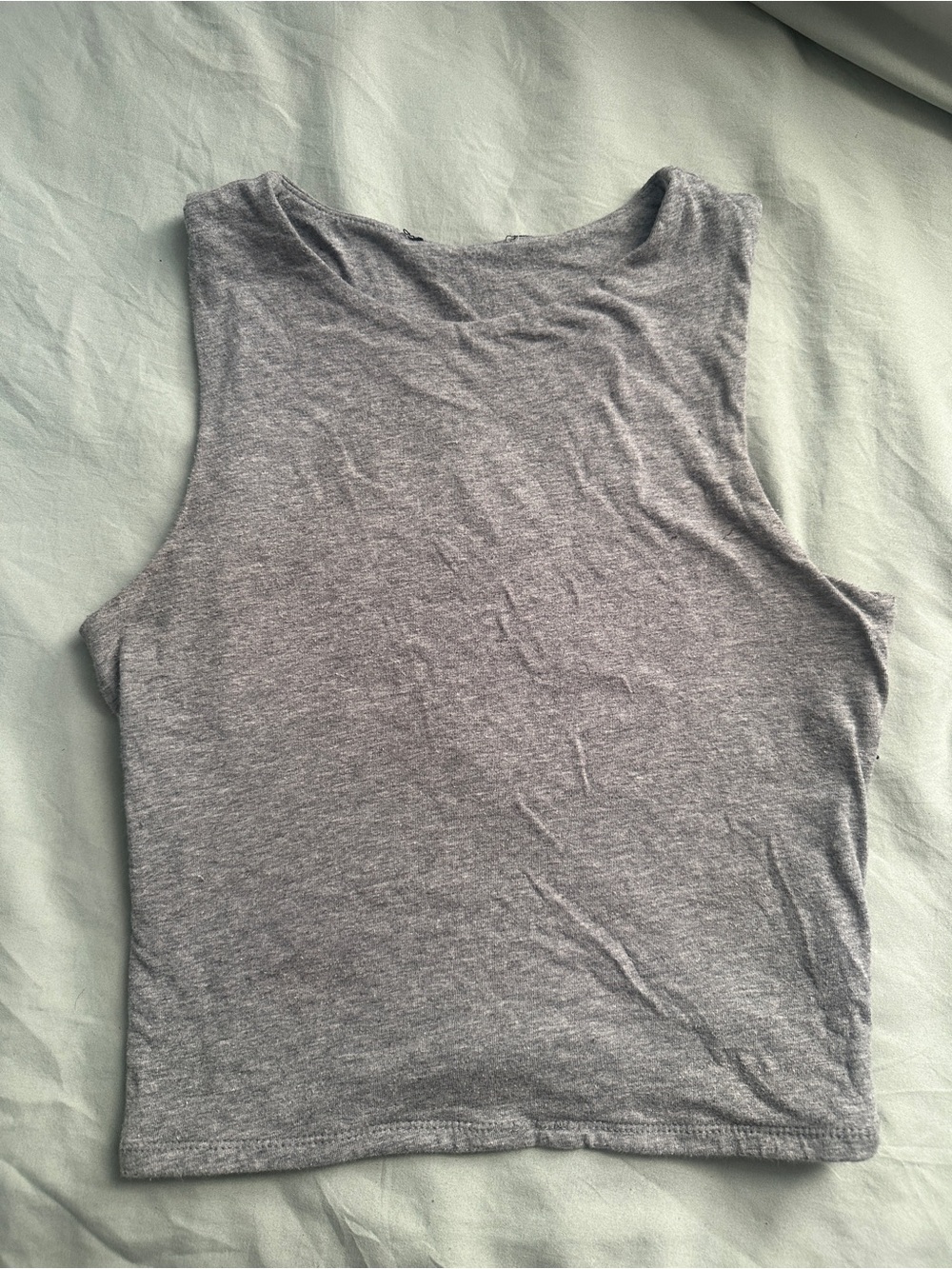 Gray Sleeveless Crop Tank Top - Women's